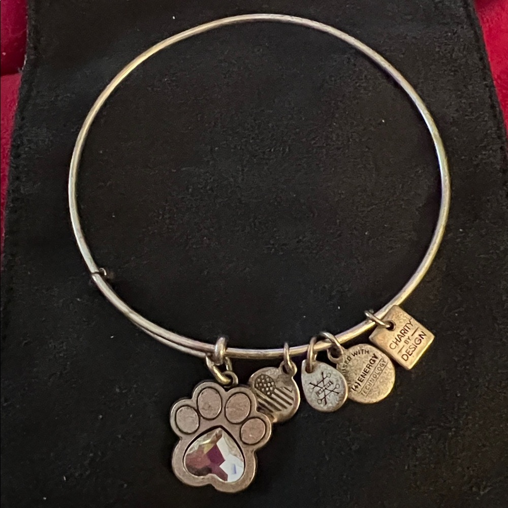 Alex and Ani Paw Prints of Love Bracelet - Picture 2 of 7